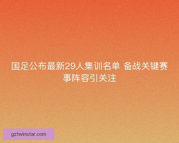 国足公布最新29人集训名单 备战关键赛事阵容引关注 国足公布最新29人集训名单 备战关键赛事阵容引关注